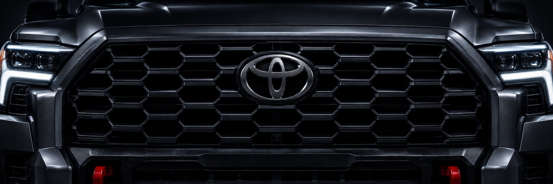 A close view of a Toyota Tundra grille